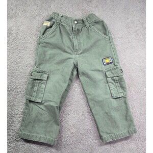 Disney Winnie the Pooh Denim Pants Toddler 3T 90s Vintage Green Hills Cargo